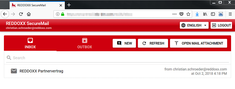 First Look REDDOXX-SecureMail_Posteingang