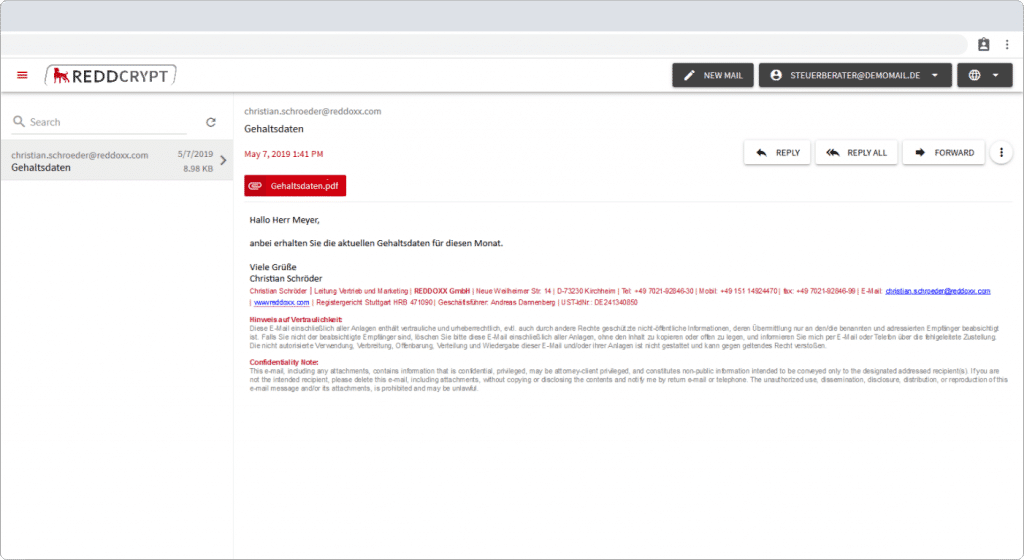 Mail is decrypted