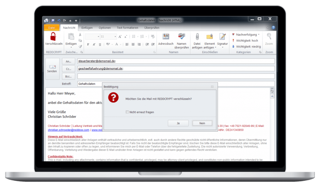 E-Mail in Outlook verschlüsseln - mit einem Klick